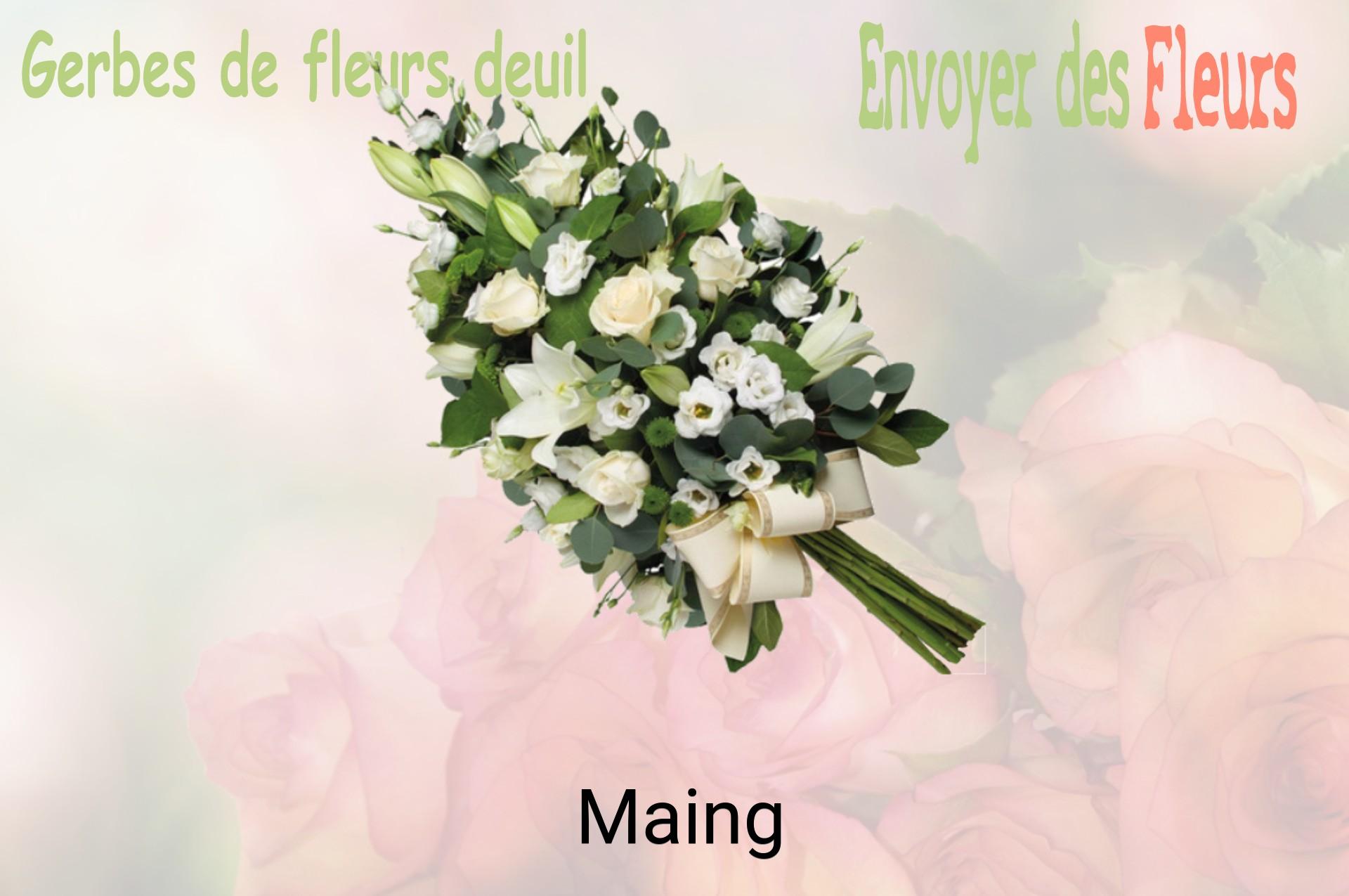 Gerbe de fleurs de deuil livrée à Maing